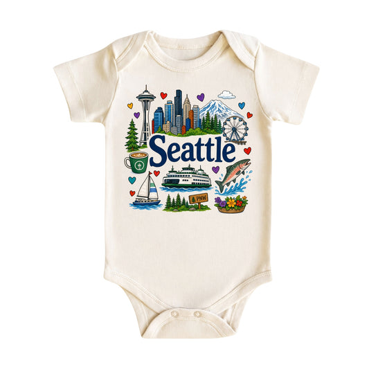 Seattle Baby Bodysuit for Boys Girls