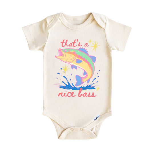 That’s a Nice Bass Fisher Baby ONESIE ®, Fishing Baby Bodysuit for Boys Girls