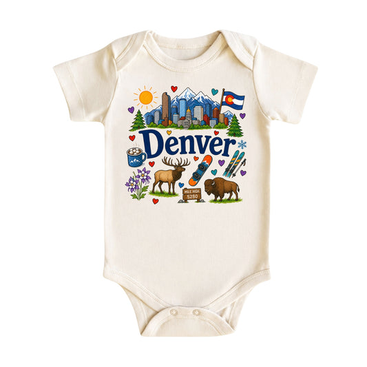 Denver Baby Bodysuit for Boys Girls