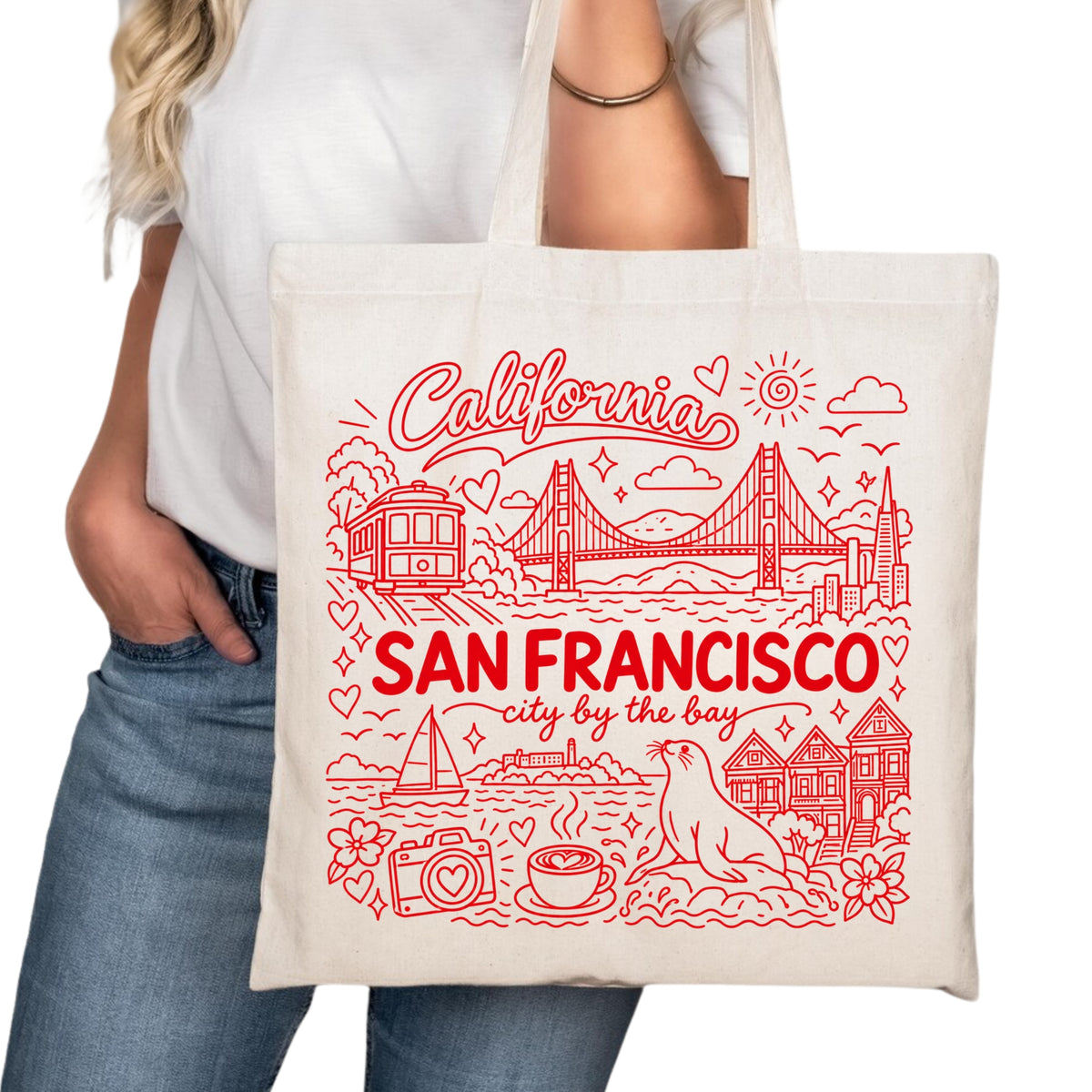San Francisco Symbols Tote Bag