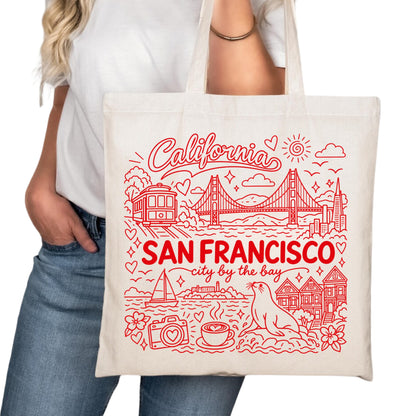 San Francisco Symbols Tote Bag