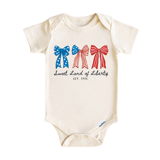 Sweet Land of Liberty Usa Baby ONESIE ®, Patriotic Baby Bodysuit for Boys Girls