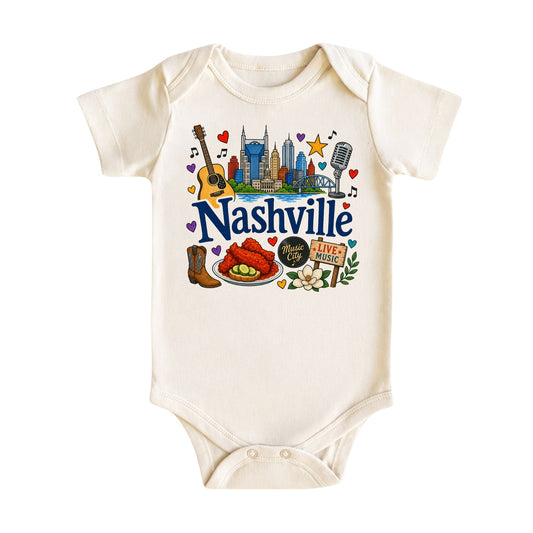 Nashville Baby Bodysuit for Boys Girls