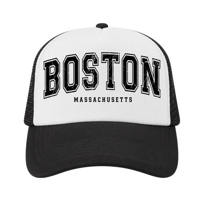 Boston Trucker Hat for Kids & Adults, Boston Massachusetts Vacation, Boston Souvenir Gifts