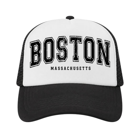 Boston Trucker Hat for Kids & Adults, Boston Massachusetts Vacation, Boston Souvenir Gifts