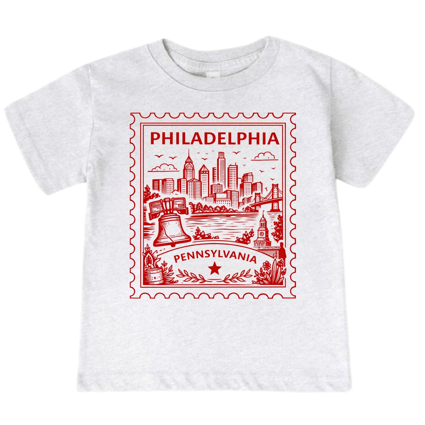 Philadelphia Pennsylvania Kids Vintage Postage Stamp T-Shirt