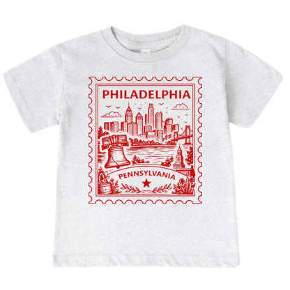 Philadelphia Pennsylvania Kids Vintage Postage Stamp T-Shirt