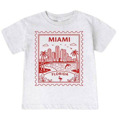 Miami Florida Kids Vintage Postage Stamp T-Shirt