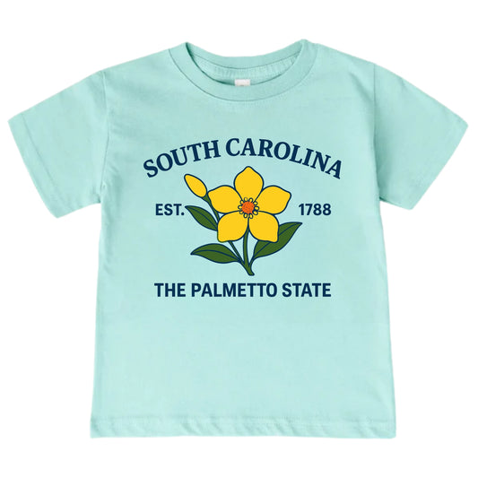 South Carolina Yellow Jessamine Floral Kids T-Shirt