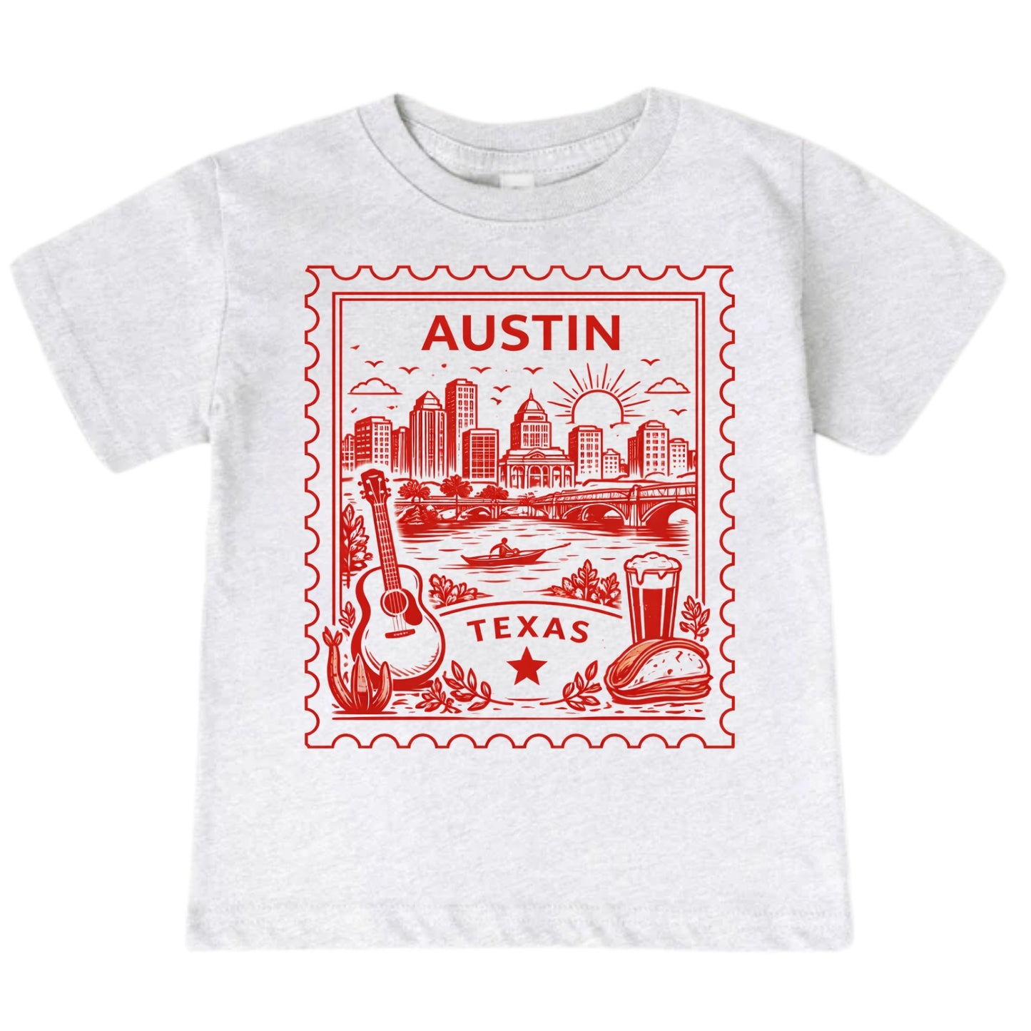 Austin Texas Kids Vintage Postage Stamp T-Shirt