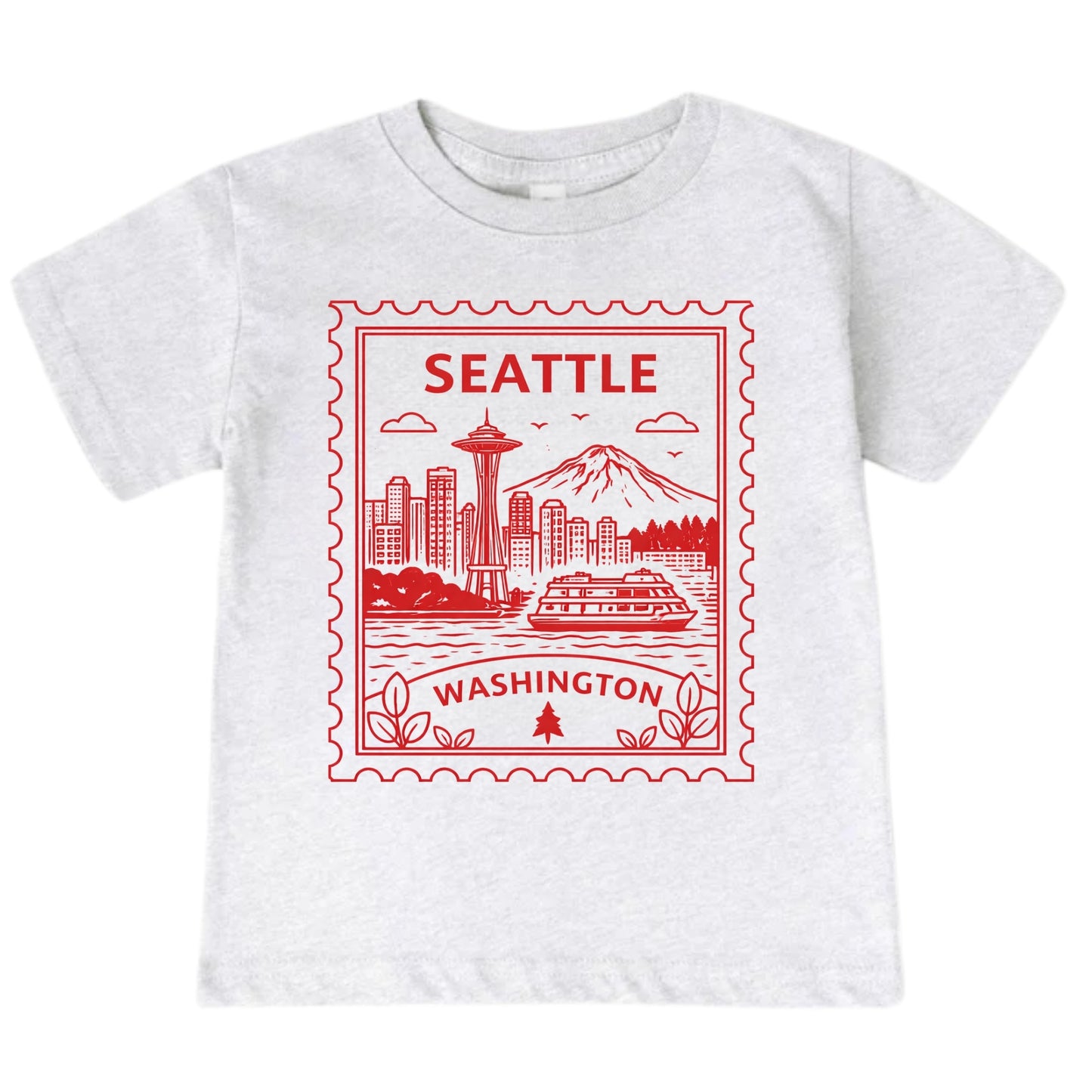 Seattle Washington Kids Vintage Postage Stamp T-Shirt