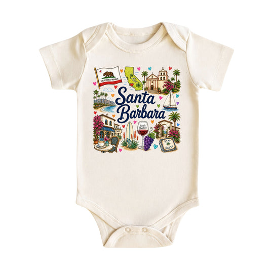 Santa Barbara California Baby Bodysuit for Boys Girls