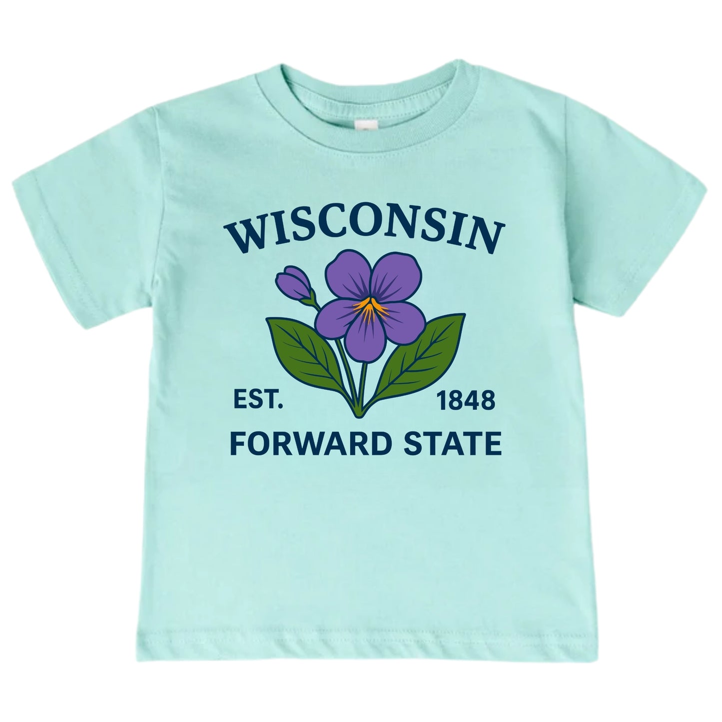 Wisconsin Wood Violet Floral Kids T-Shirt