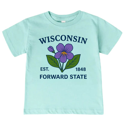 Wisconsin Wood Violet Floral Kids T-Shirt