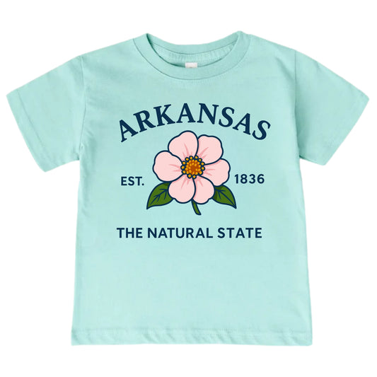 Arkansas Apple Blossom Floral Kids T-Shirt