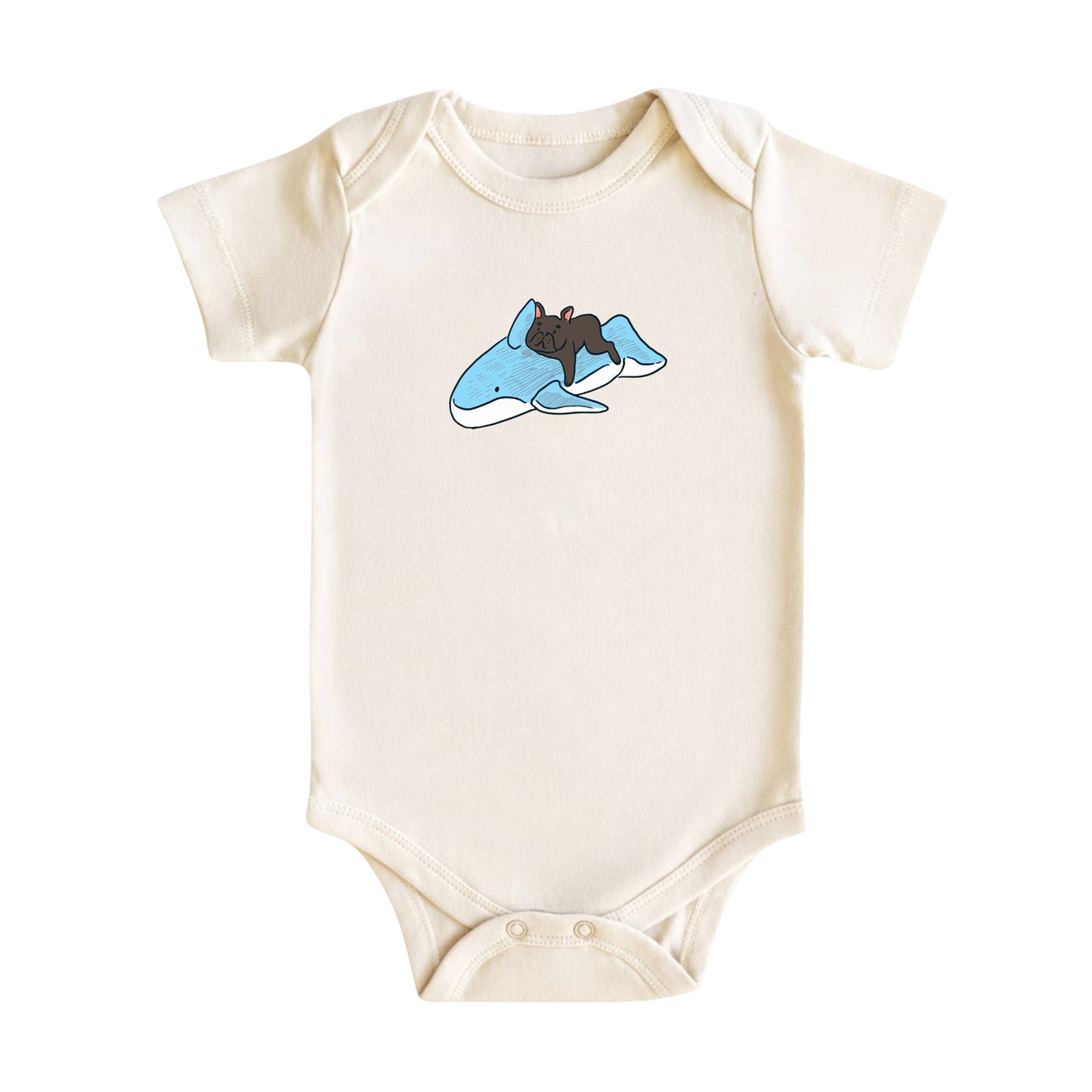 French Bulldog Whale Float Baby Bodysuit