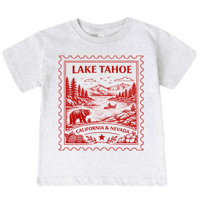 Lake Tahoe California & Nevada Kids Vintage Postage Stamp T-Shirt