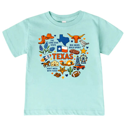 Kids Texas State Symbols T-Shirt