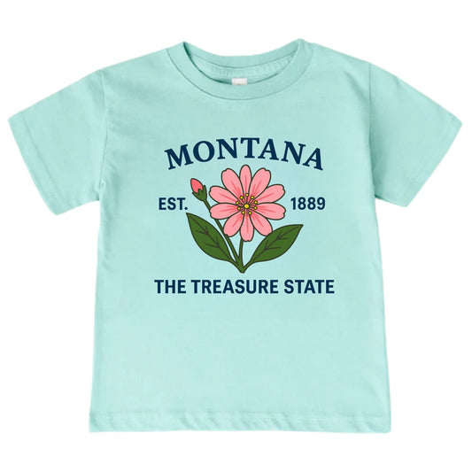 Montana Bitterroot Flower Kids T-Shirt