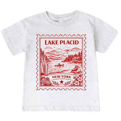 Lake Placid New York Kids Vintage Postage Stamp T-Shirt