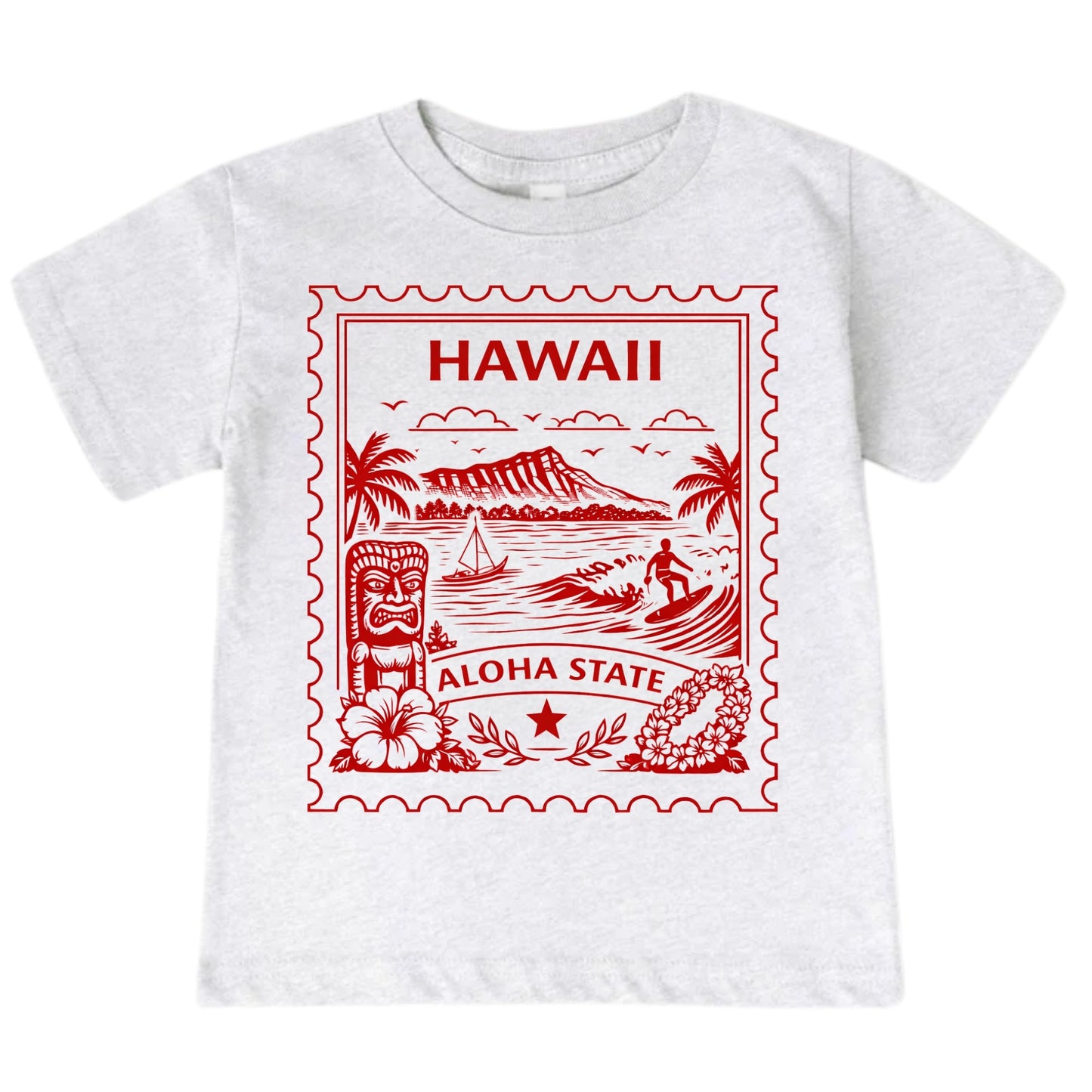 Hawaii Aloha State Kids Vintage Postage Stamp T-Shirt