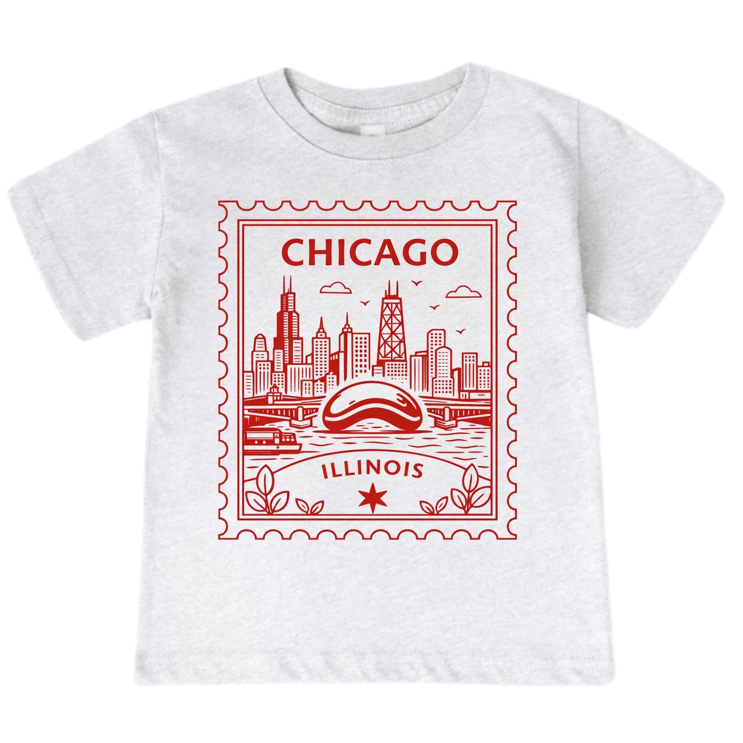 Chicago Illinois Kids Vintage Postage Stamp T-Shirt