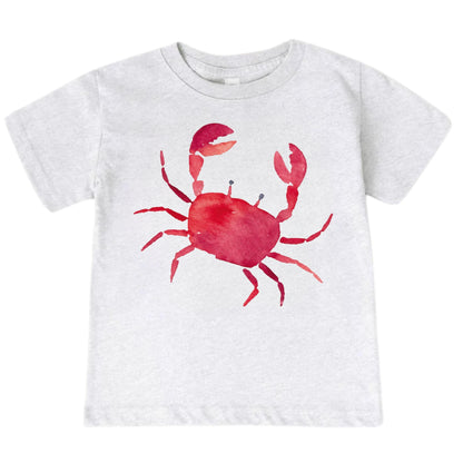 Watercolor Red Crab Kids Cotton T-Shirt