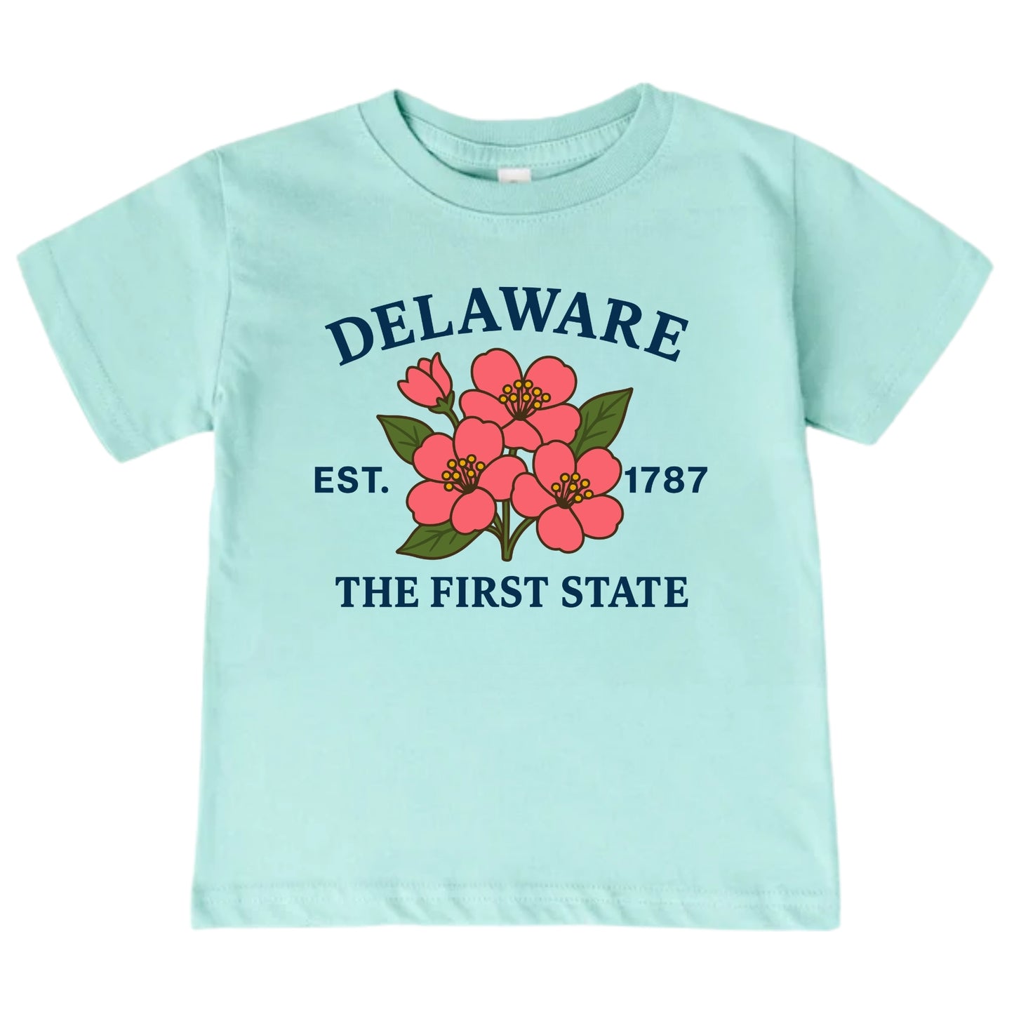 Delaware Peach Blossom Floral Kids T-Shirt