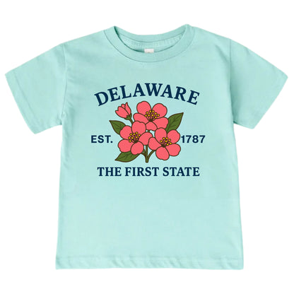 Delaware Peach Blossom Floral Kids T-Shirt