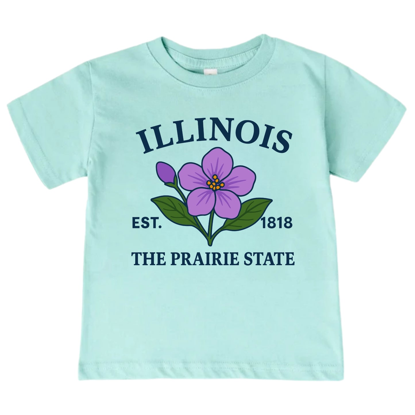 Illinois Purple Violet Floral Kids T-Shirt