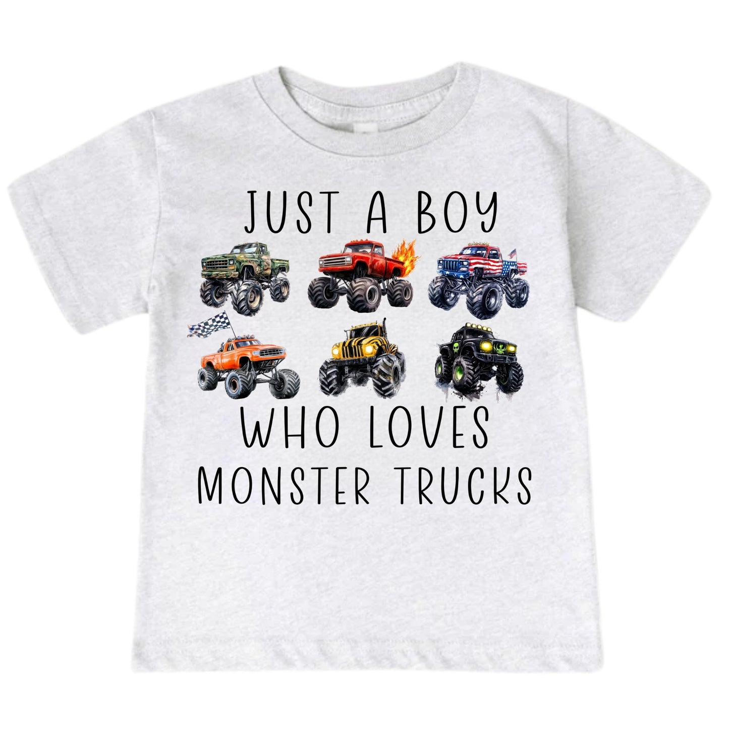 Just A Boy Who Loves Monster Trucks Shirt