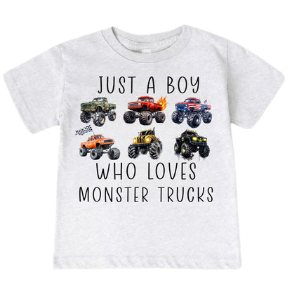 Just A Boy Who Loves Monster Trucks Shirt