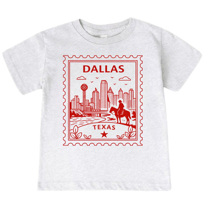 Dallas Texas Kids Vintage Postage Stamp T-Shirt