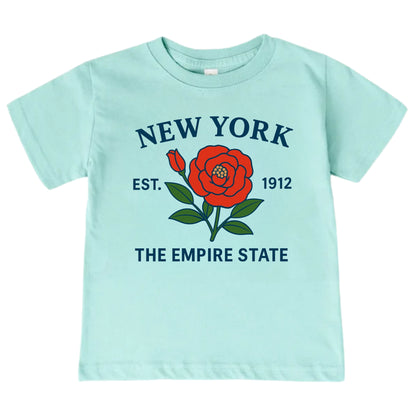 New York Rose Floral Kids T-Shirt