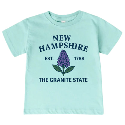 New Hampshire Purple Lilac Floral Kids T-Shirt