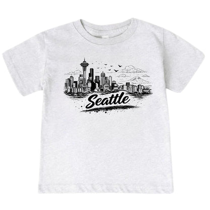 Seattle Kids Skyline T-Shirt - City Souvenir Toddler Tee