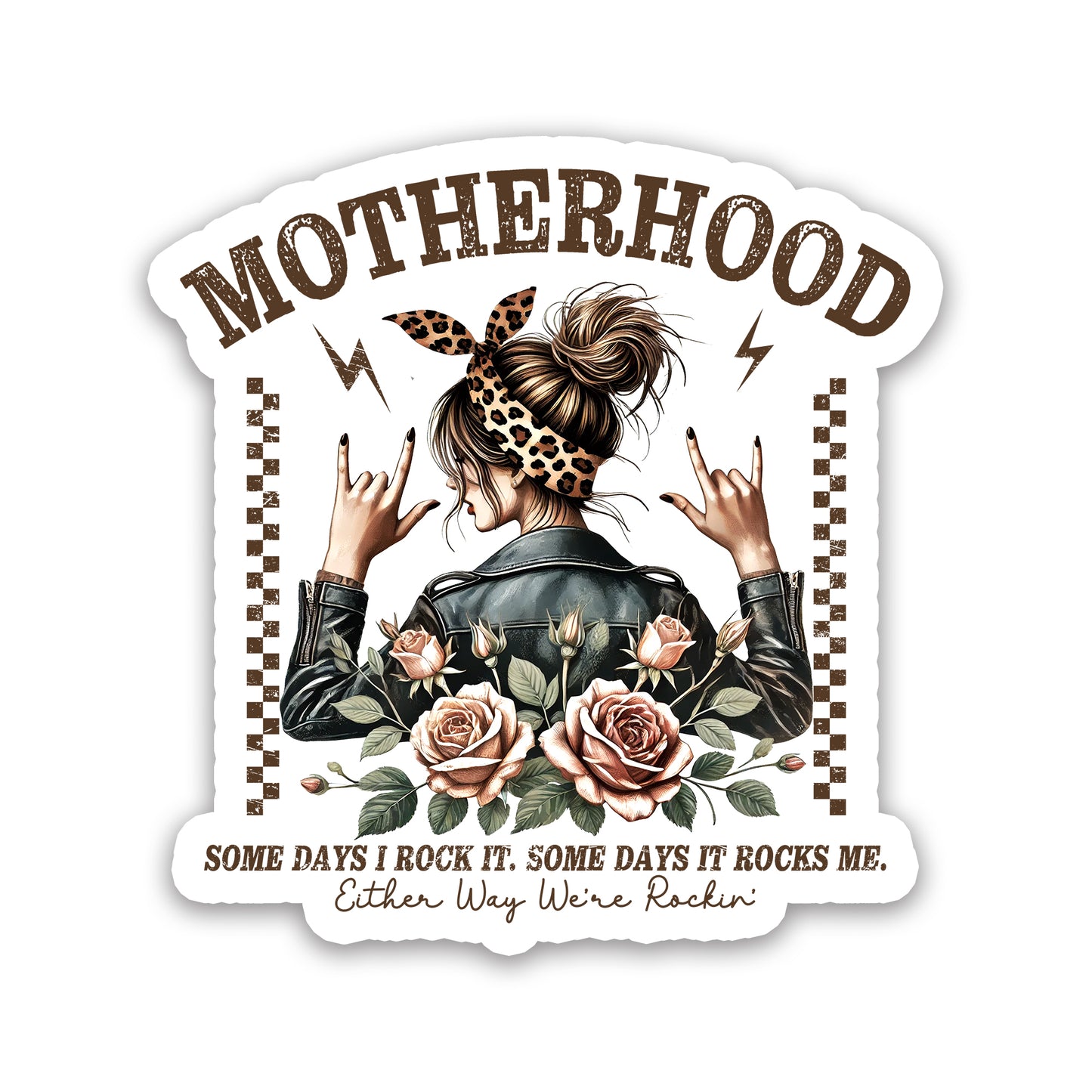 Rockin Motherhood Vintage Style Vinyl Sticker