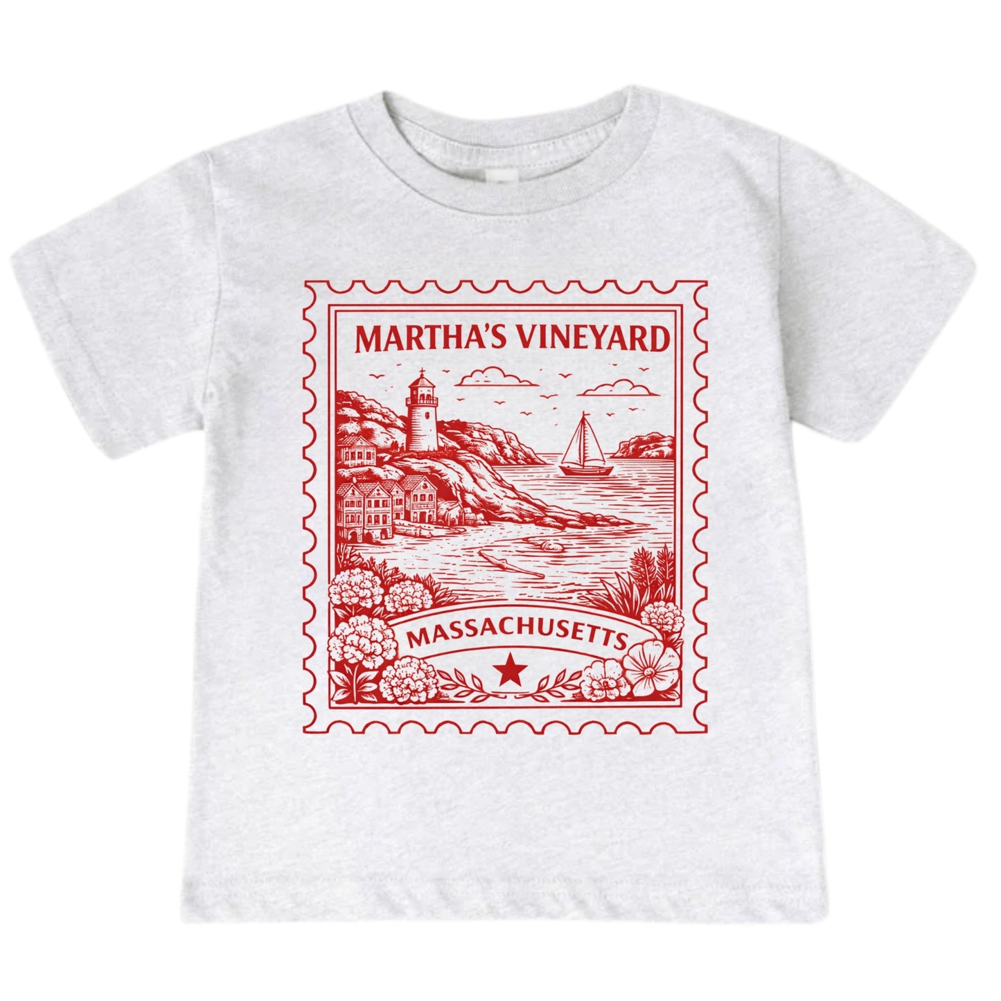 Martha's Vineyard Massachusetts Kids Vintage Postage Stamp T-Shirt