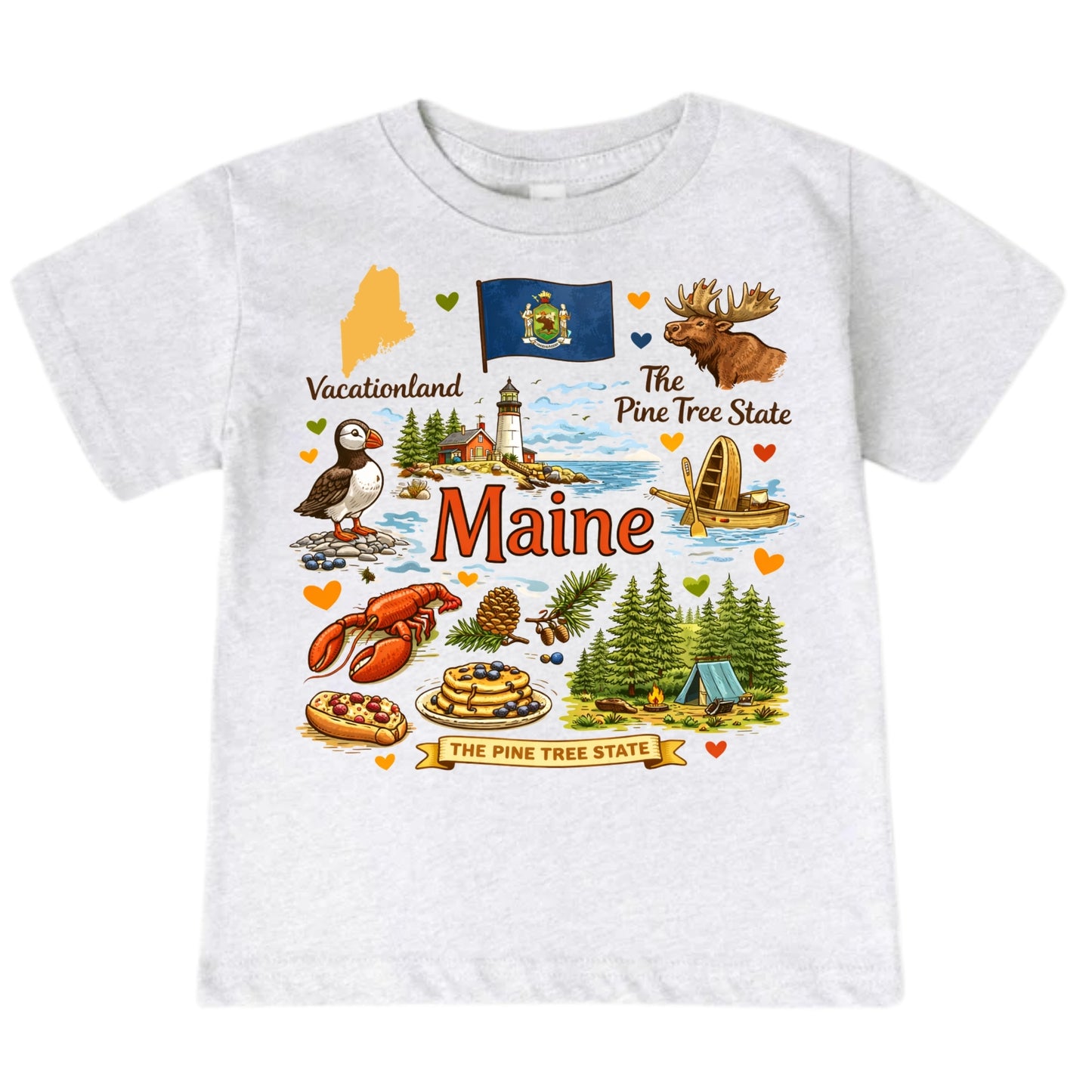 Maine State Symbols Kids T-Shirt