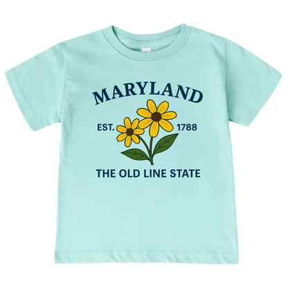 Maryland Black-Eyed Susan Floral Kids T-Shirt