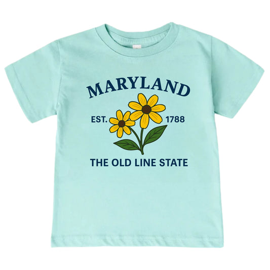 Maryland Black-Eyed Susan Floral Kids T-Shirt