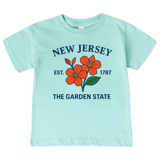New Jersey Violet Floral Kids T-Shirt