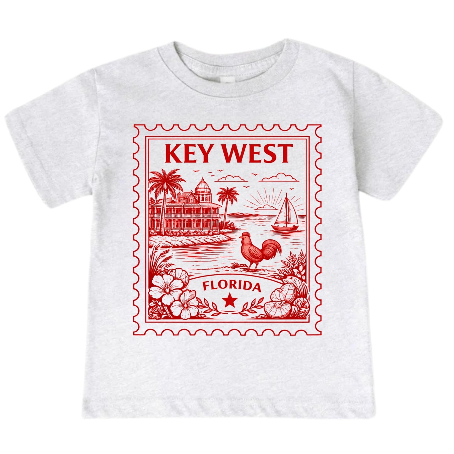 Key West Florida Kids Vintage Postage Stamp T-Shirt