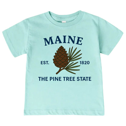 Maine White Pine Cone Kids T-Shirt