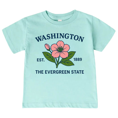 Washington Coast Rhododendron Floral Kids T-Shirt
