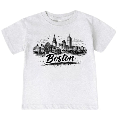 Boston Kids Skyline T-Shirt - City Souvenir Toddler Tee