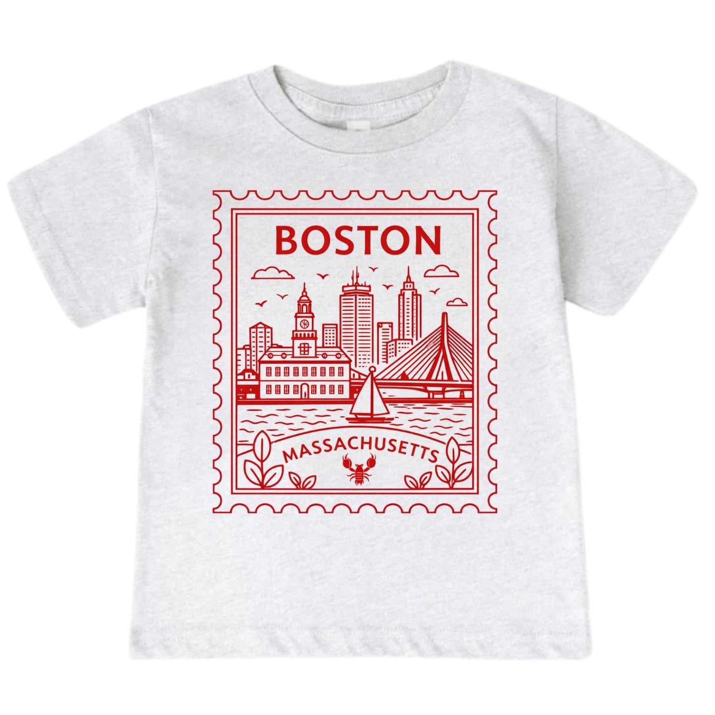 Boston Massachusetts Kids Vintage Postage Stamp T-Shirt