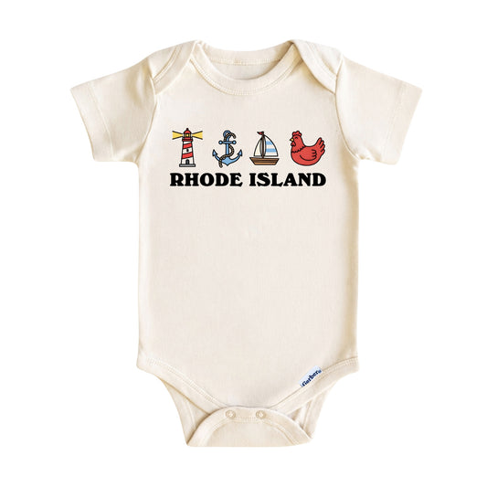 Rhode Island Baby Onesie ®, Ocean State Baby Bodysuit for Boys Girls