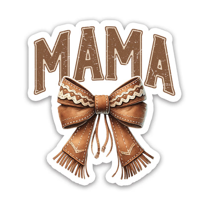 Mama Western Leather Bow Vintage Sticker