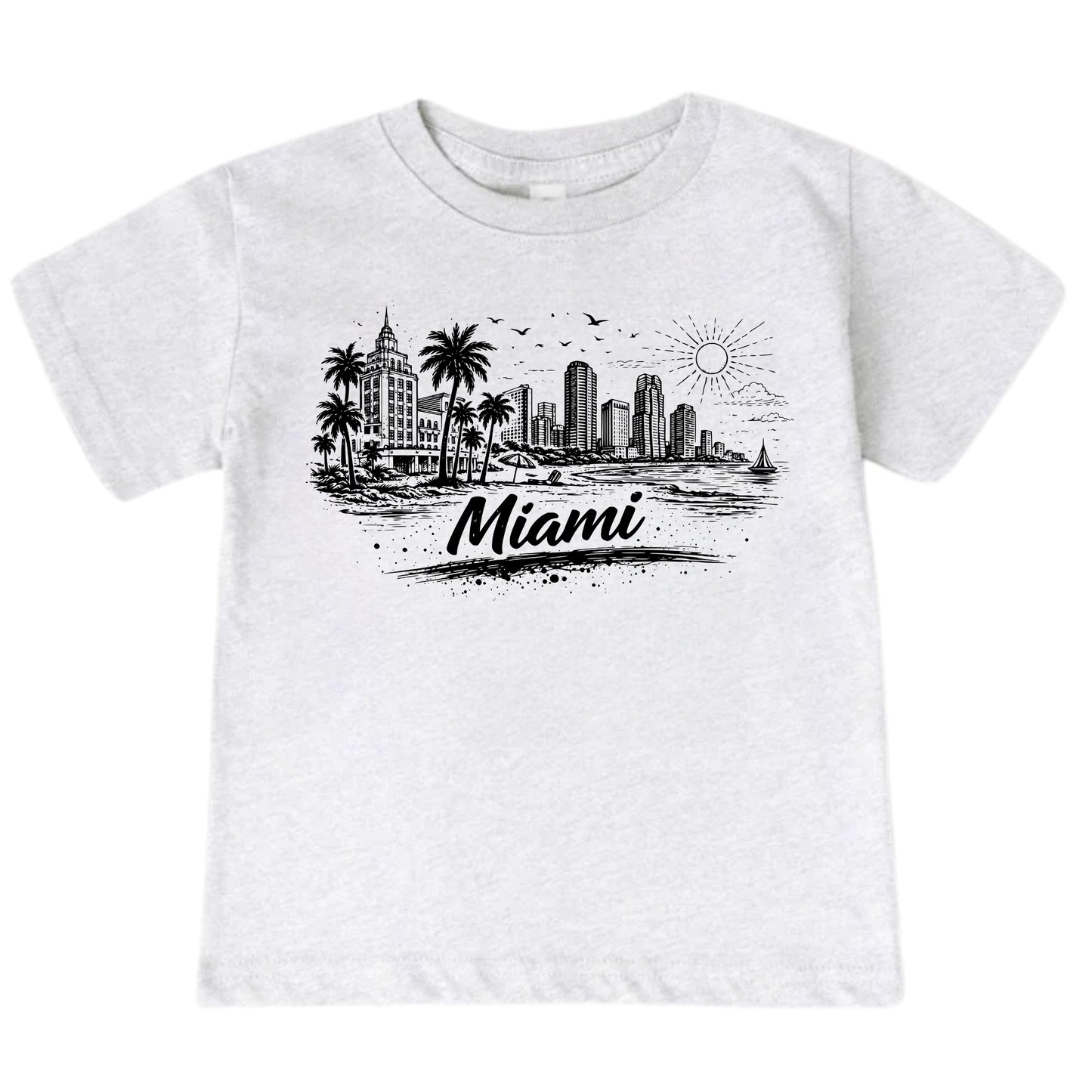 Miami Kids Skyline T-Shirt - City Souvenir Toddler Tee
